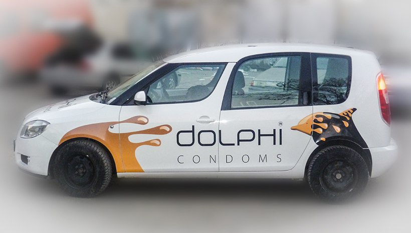 Реклама на машине Dolphi