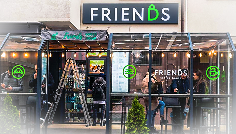 Рекламный фриз Friends coffee