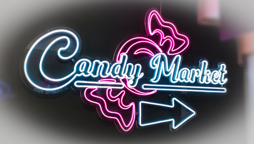 Publicitate neon Candy Market